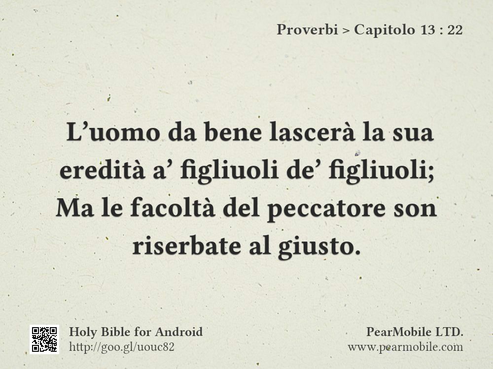 Proverbi, Capitolo 13:22